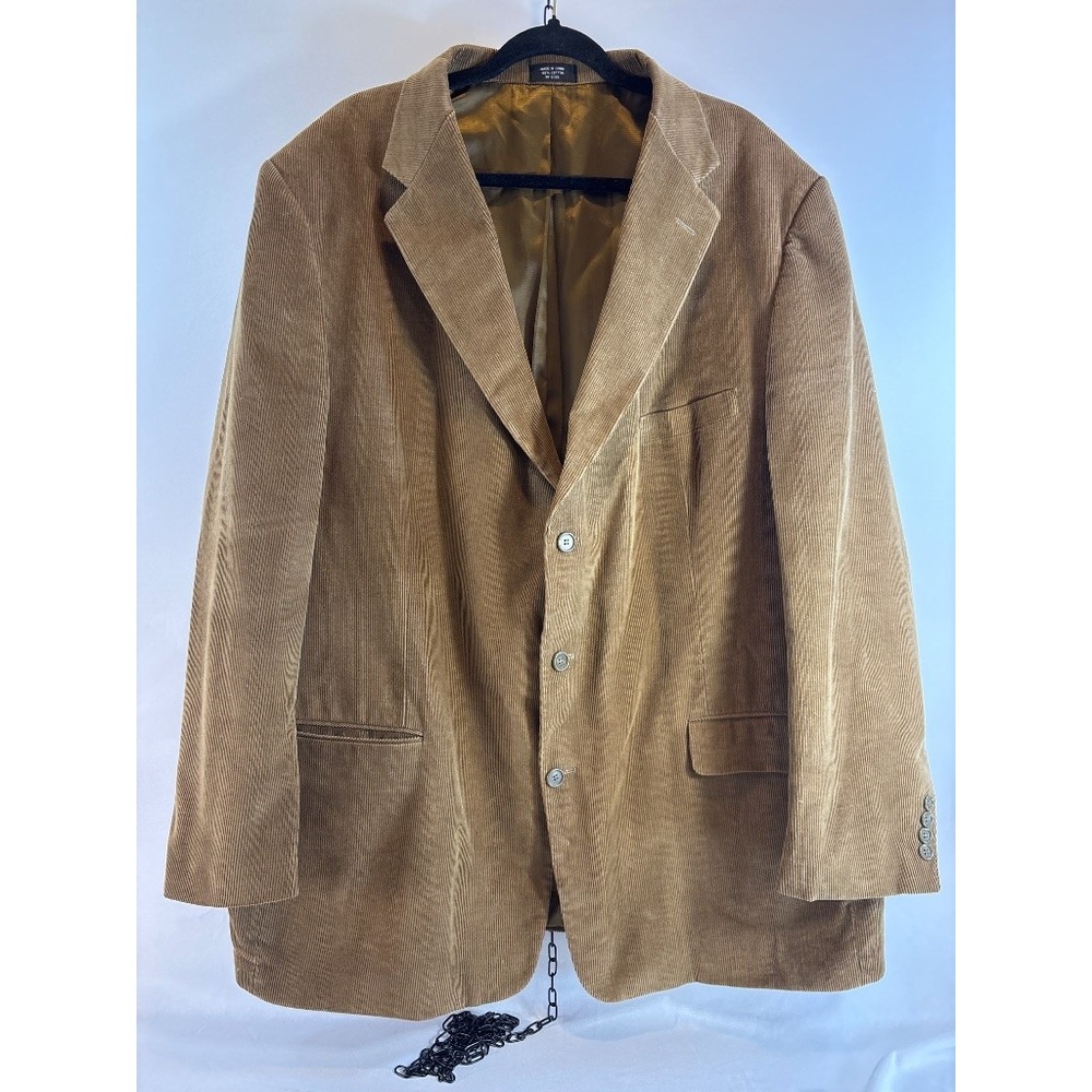 Kilburne & Finch S&K Tan Corduroy Blazer Sport Coat Size 52L Big Tall